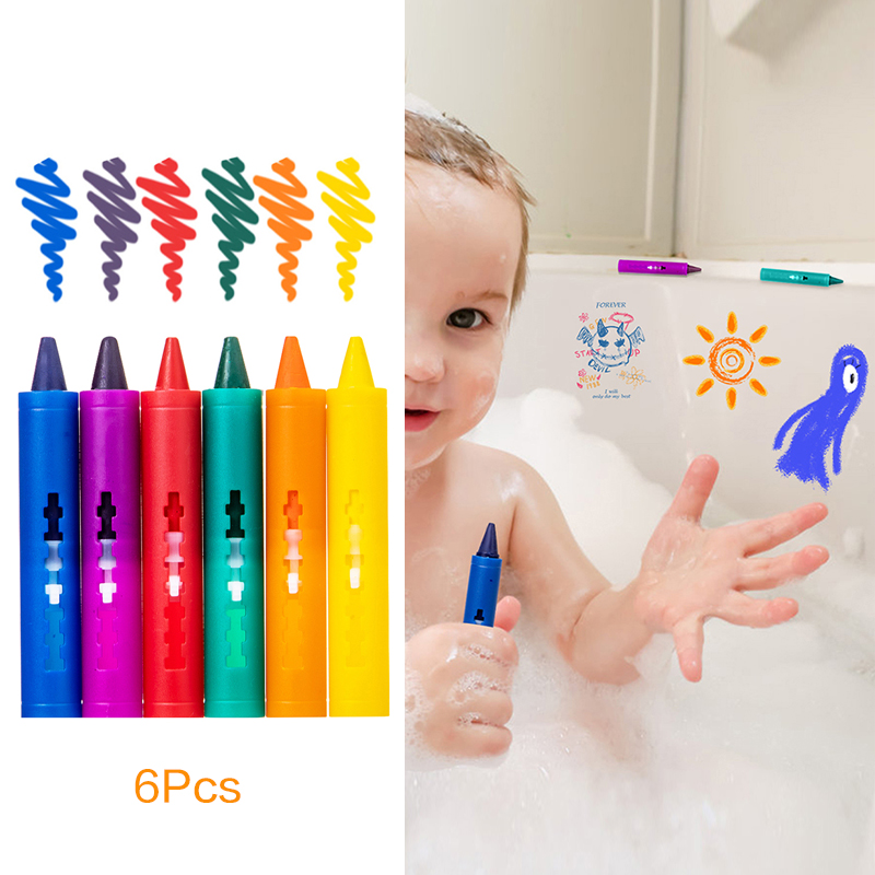 Kids Toys Drawing Easy - 6Pcs Washable Bath Crayons Colorful Drawing
