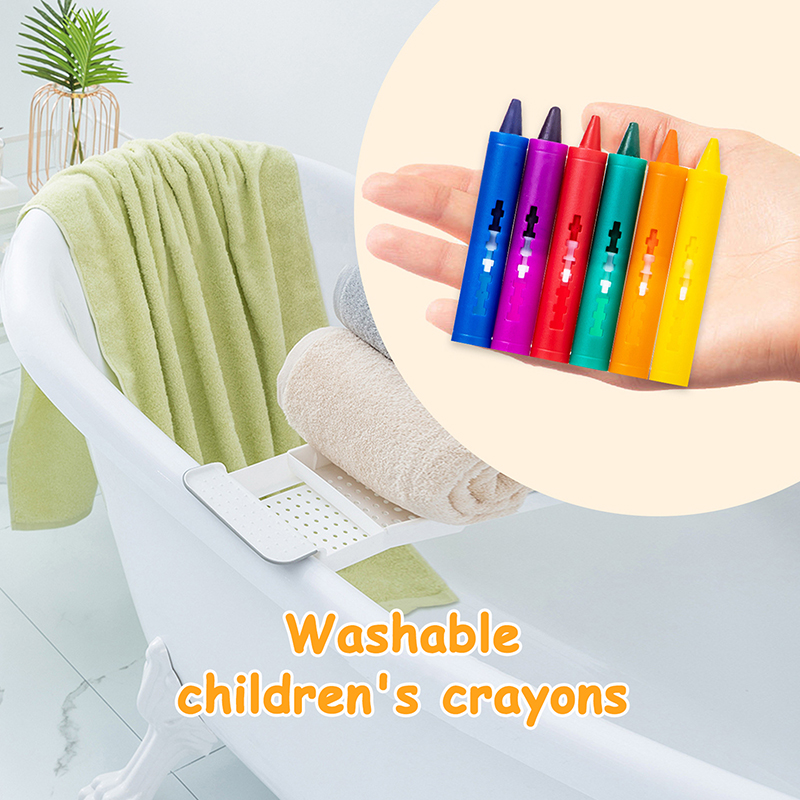 6colors Washable Bath Crayons  - Kids Toys Drawing Easy recension och pris