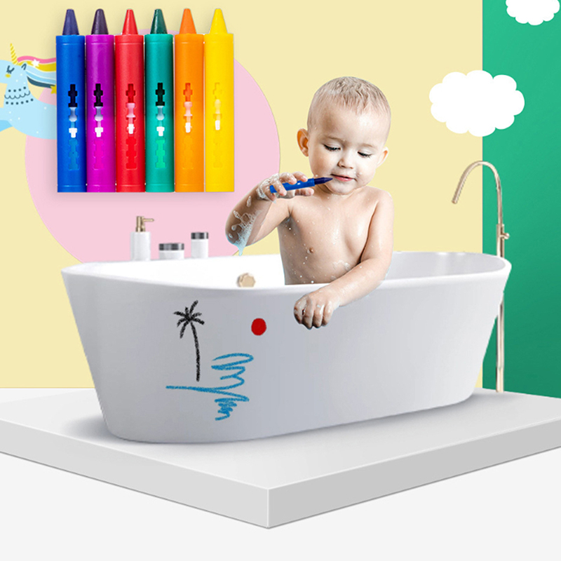 6colors Washable Bath Crayons  - Kids Toys Drawing Easy recension och pris