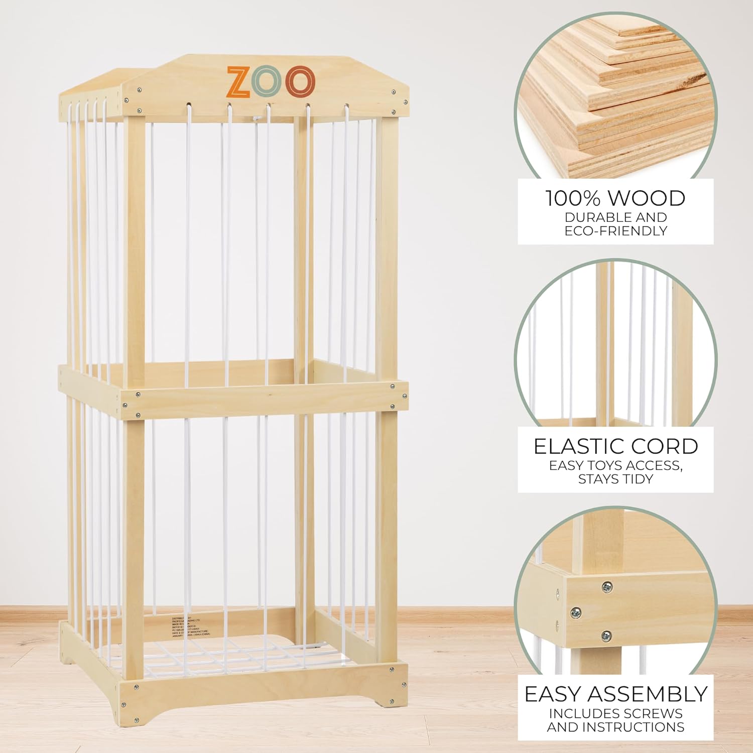 Easy Assembly Large Wooden Plu - Kids Storage Toys recension och pris
