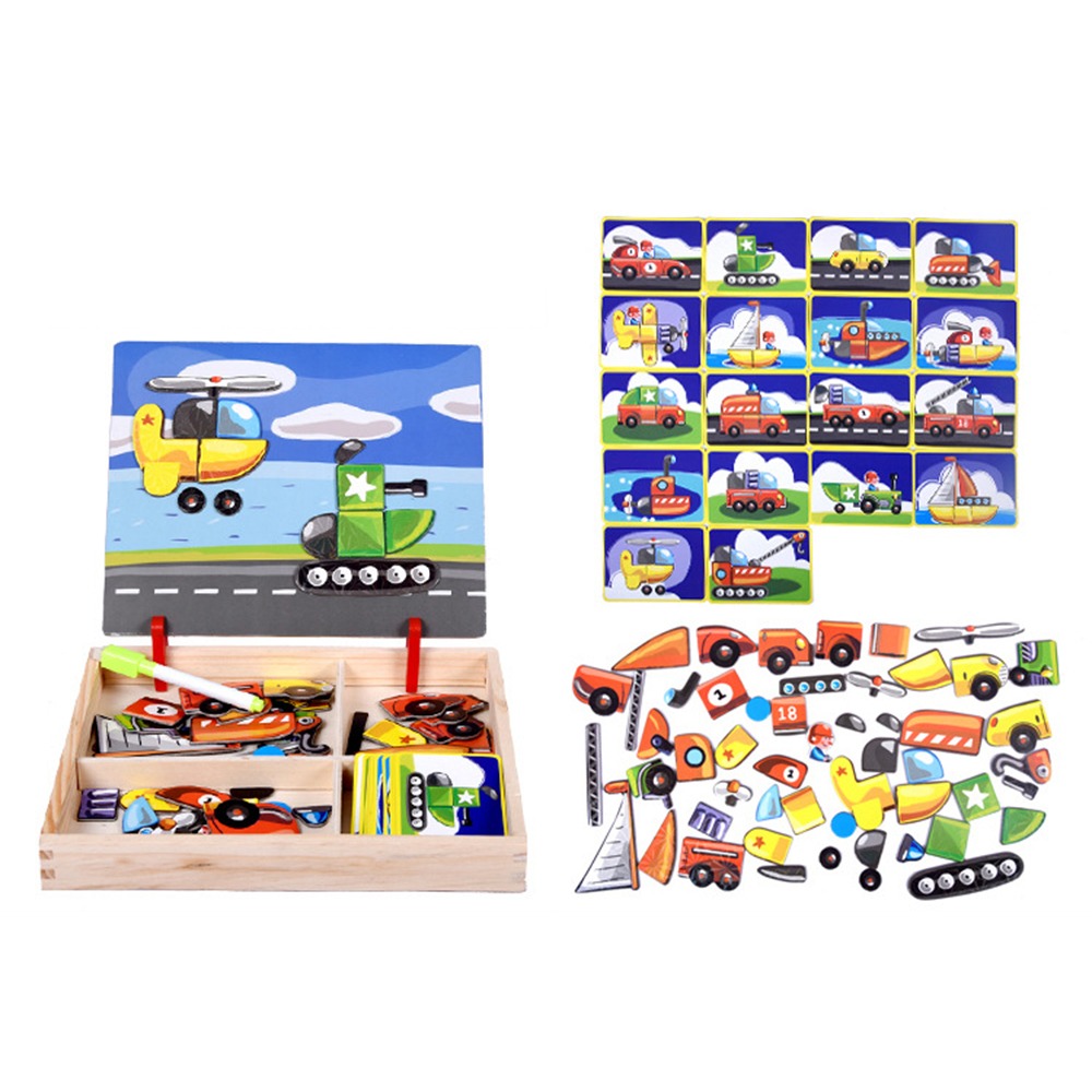 Wood Magnetic 3D Puzzles with  - Kids Toys Drawing Easy recension och pris