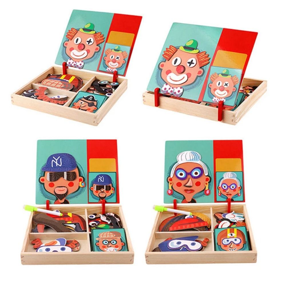 Wood Magnetic 3D Puzzles with  - Kids Toys Drawing Easy recension och pris