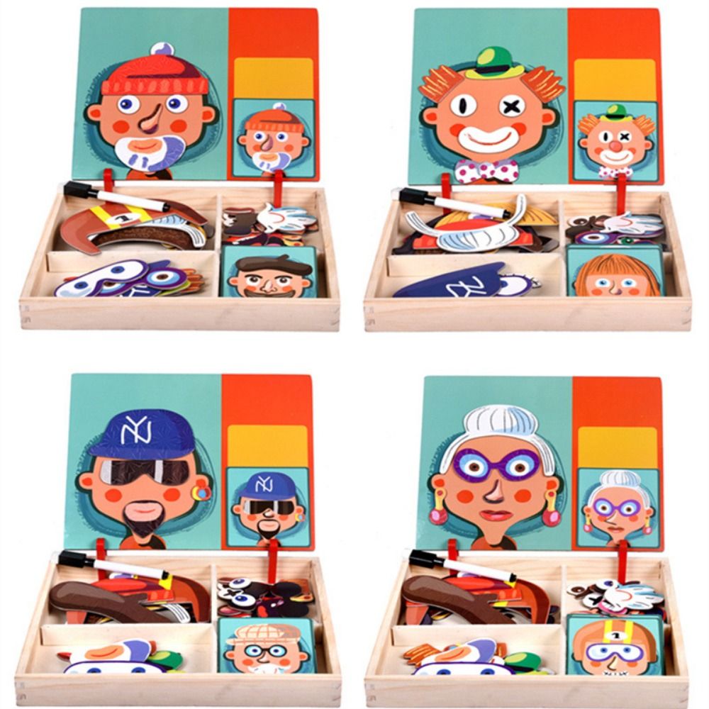 Wood Magnetic 3D Puzzles with  - Kids Toys Drawing Easy recension och pris