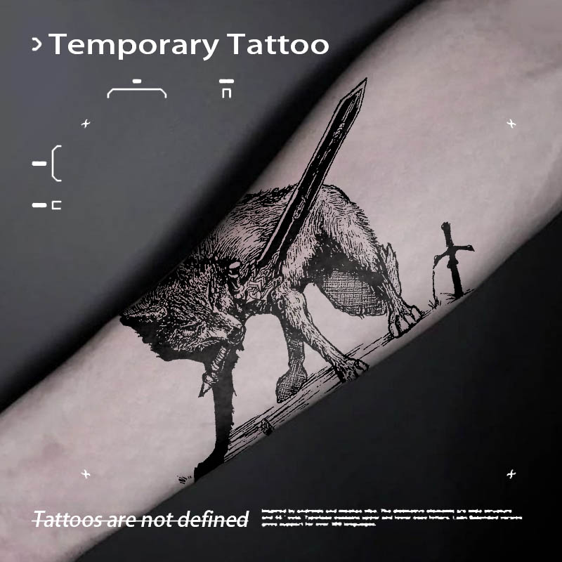 Fake Tattoo Dark Style Wolf Wa - Kids Toys Low Price recension och pris