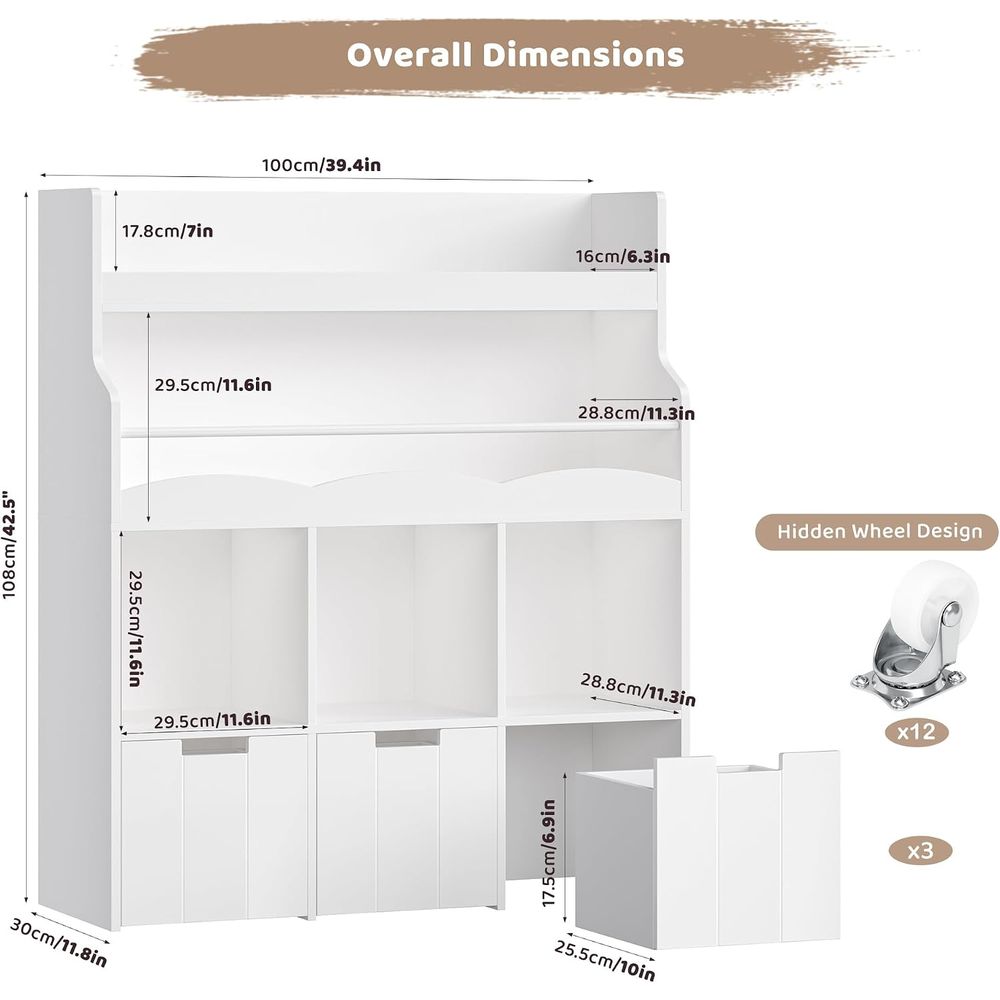 Kids Toy Storage Organizer wit - Kids Storage Toys recension och pris