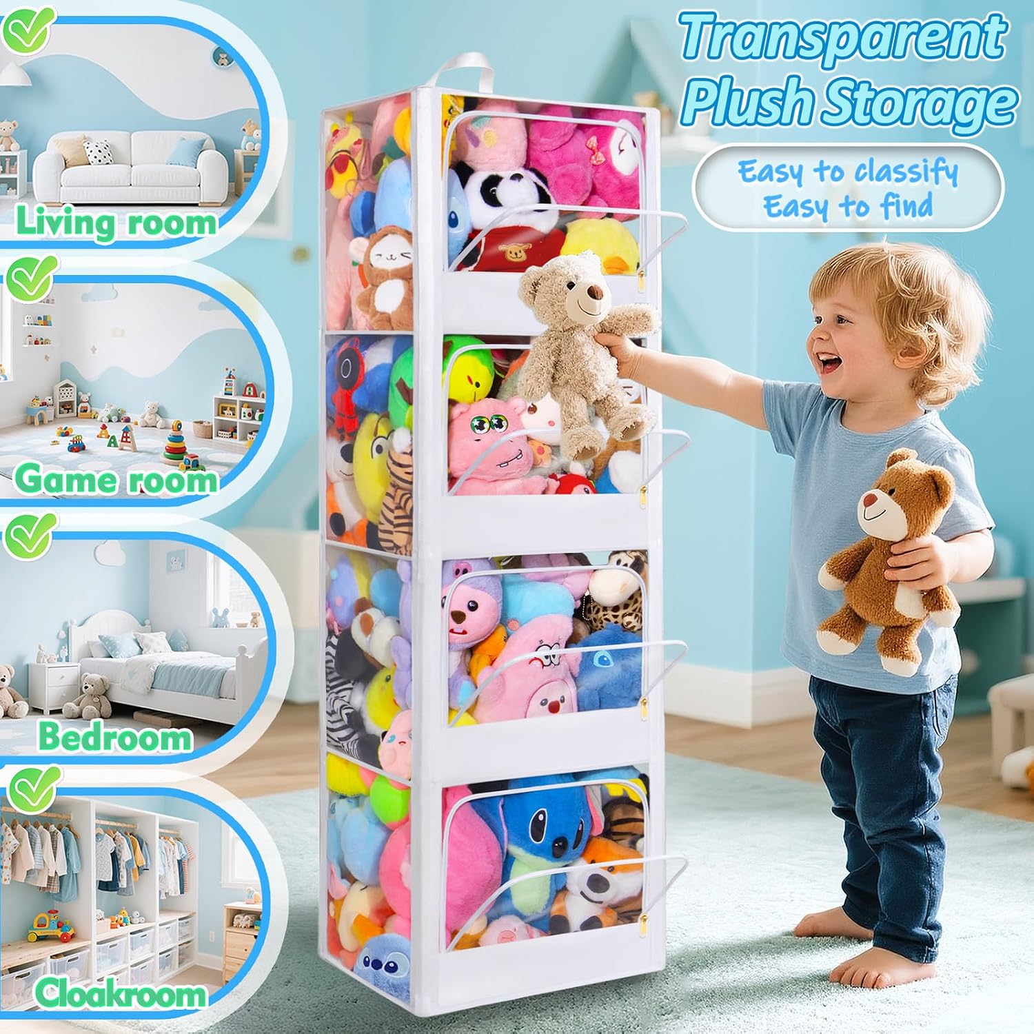 4-Tier Transparent Zipper Dust - Kids Storage Toys recension och pris