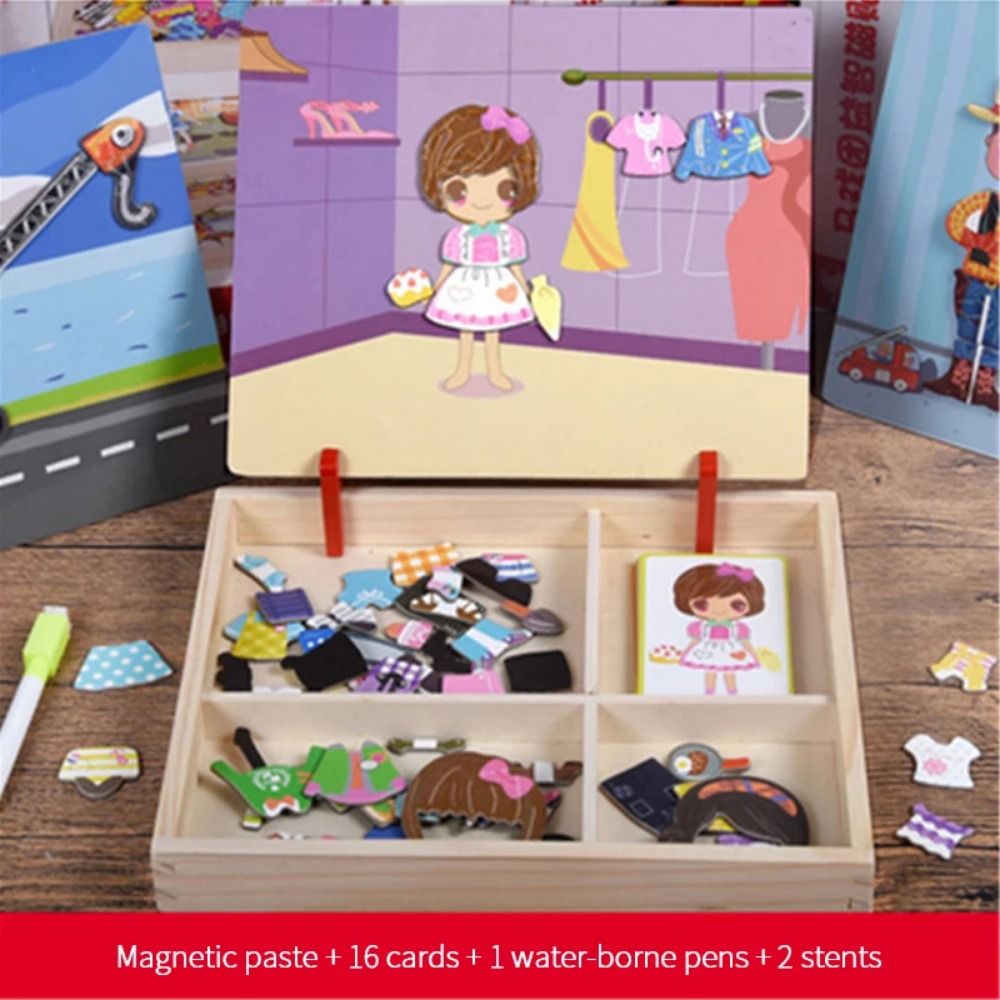 Wood Magnetic 3D Puzzles with  - Kids Toys Drawing Easy recension och pris